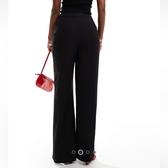 ASOS DESIGN rickrack trim straight leg tailored pants in mono - sz 4 - NWOT - Picture 3 of 7